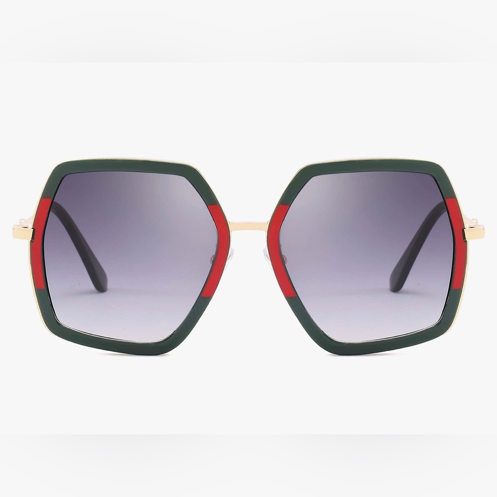 Trendy Red & Green Sunglasses